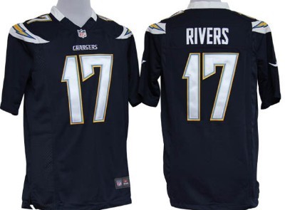 San Diego Chargers 17 Philip Rivers Navy Blue Game Jersey